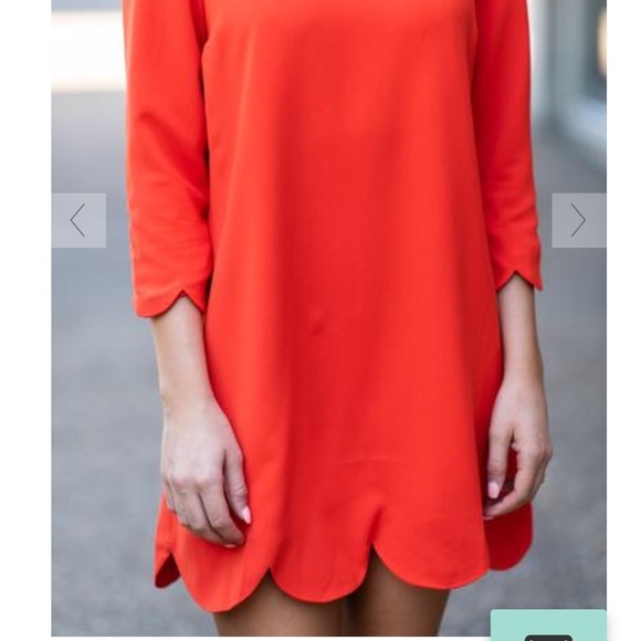 NWOT scalloped red dress - Picture 4 of 8